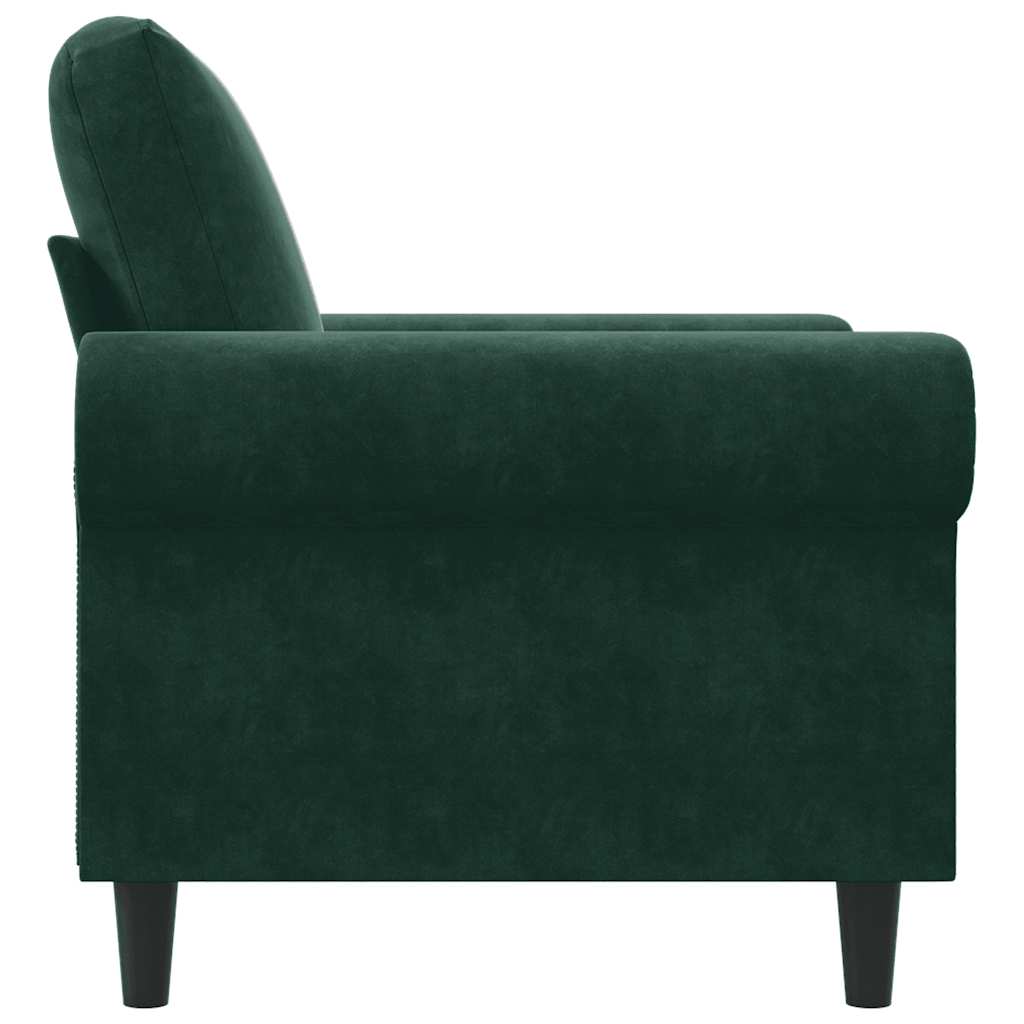 Sötétzöld bársony kanapéfotel 60 cm 5