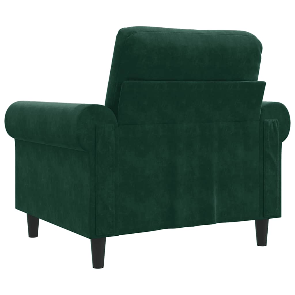 Sötétzöld bársony kanapéfotel 60 cm 6