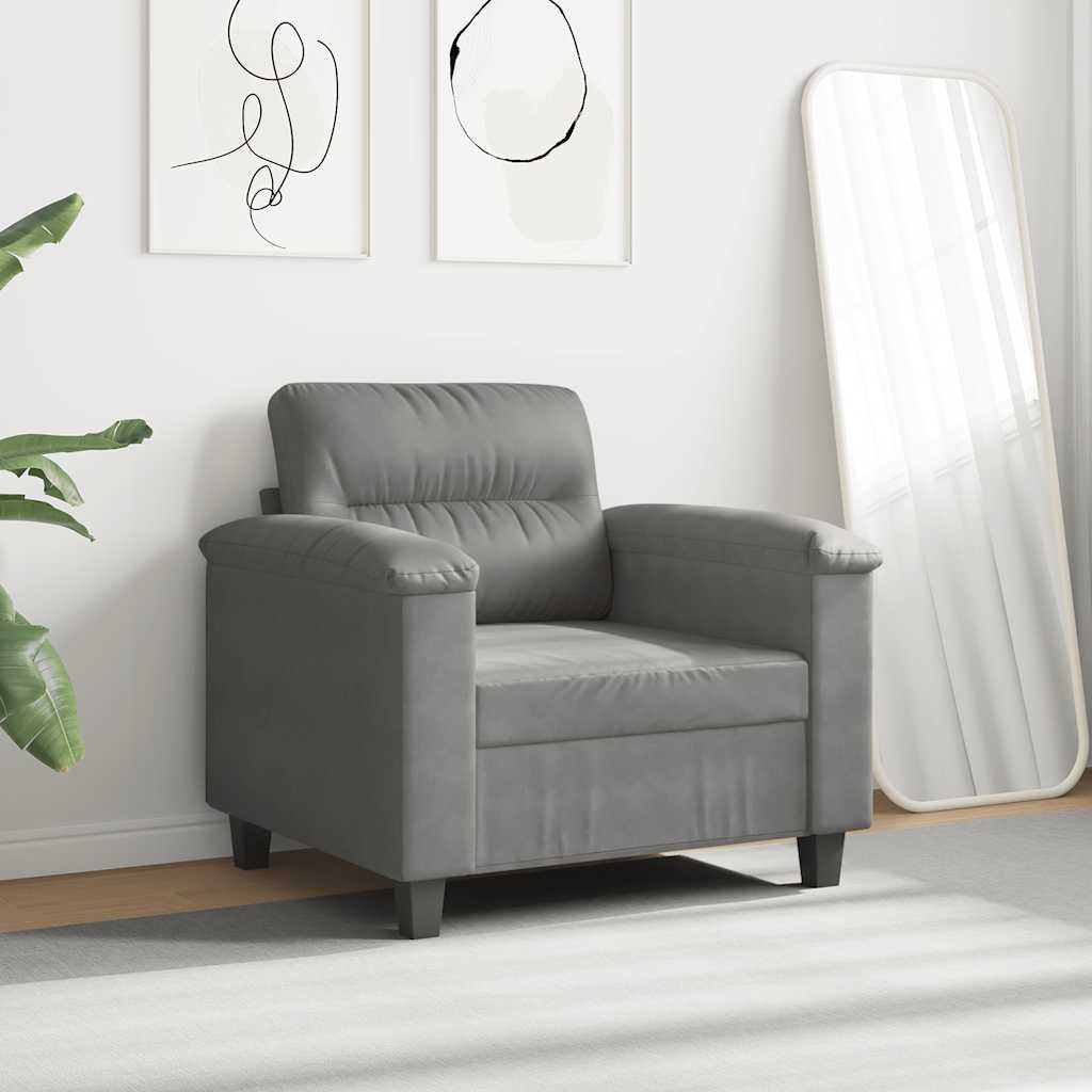 Sötétszürke mikroszálas szövet kanapéfotel 60 cm 3