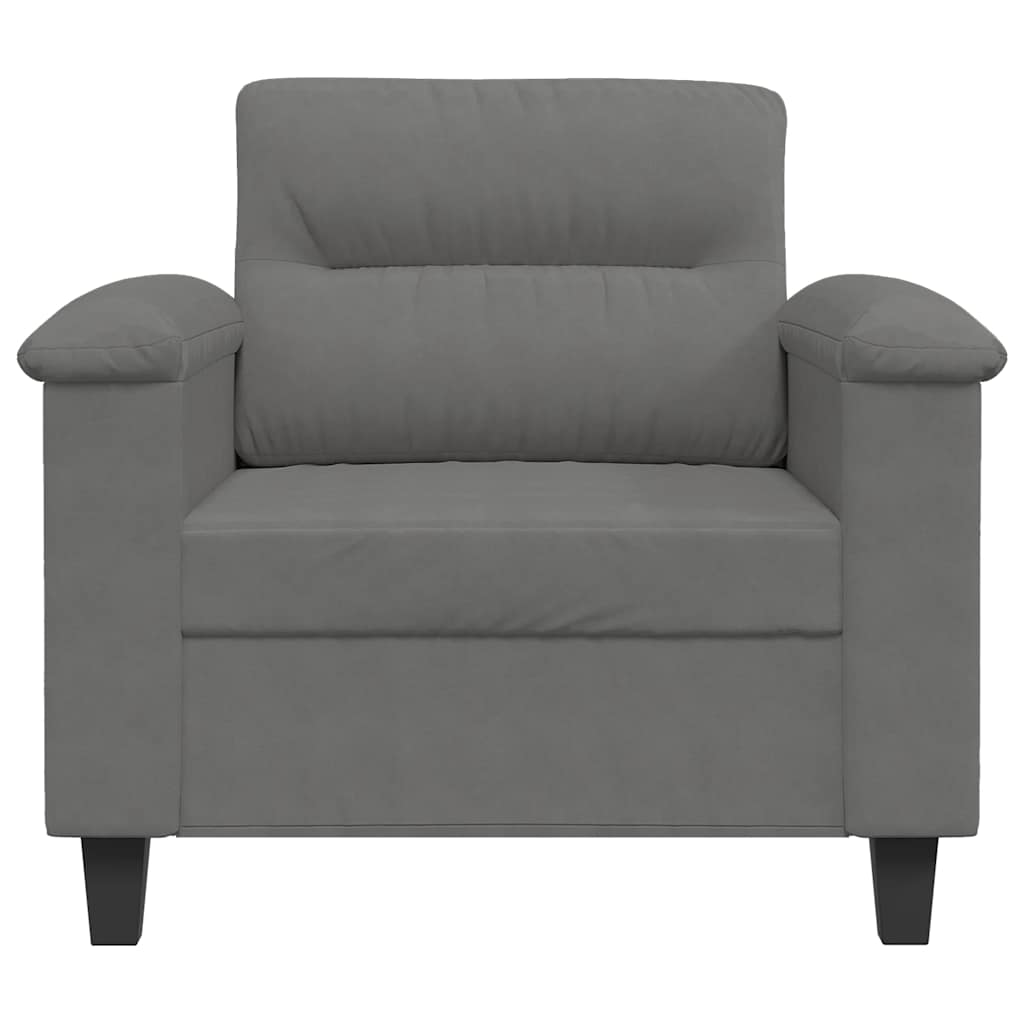 Sötétszürke mikroszálas szövet kanapéfotel 60 cm 4