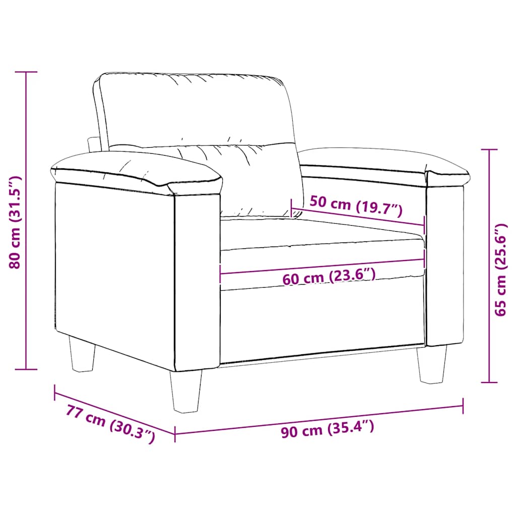 Sötétszürke mikroszálas szövet kanapéfotel 60 cm 9