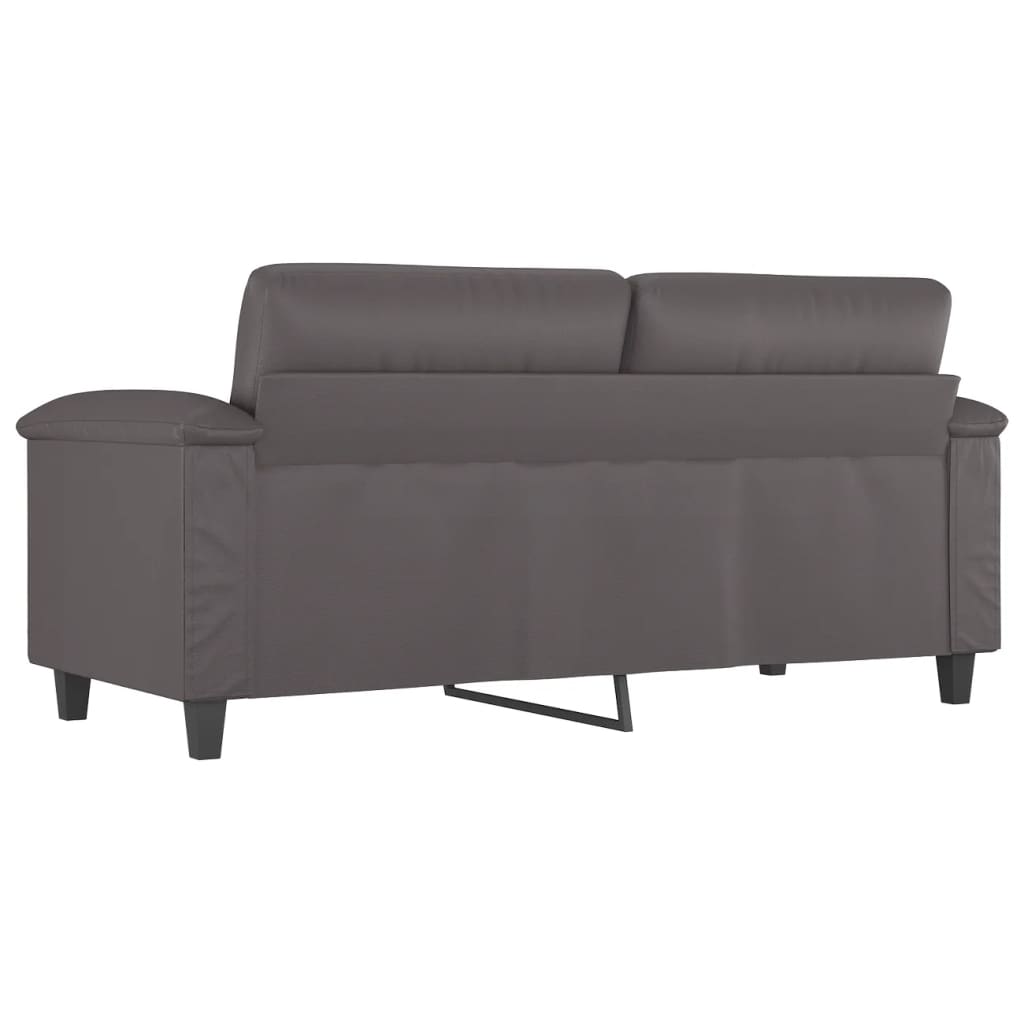2 személyes szürke műbőr kanapé 140 cm 5
