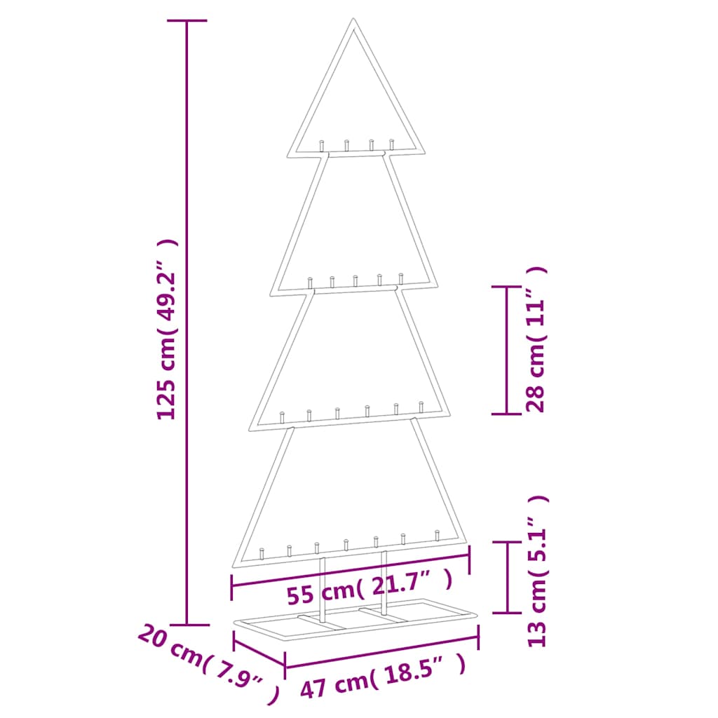 Fekete fém karácsonyfa dekorációhoz 125 cm 7
