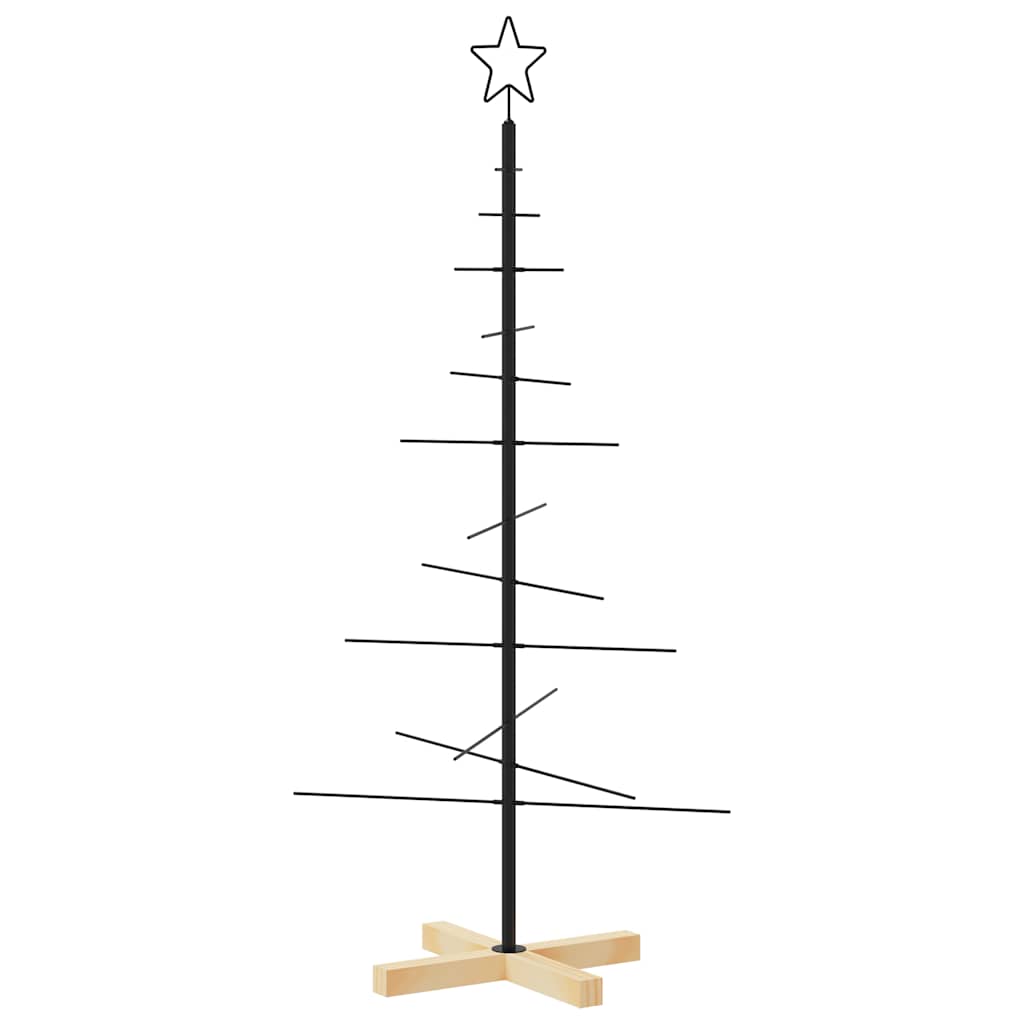 Fekete fém karácsonyfa alap dekorációhoz 120 cm 2