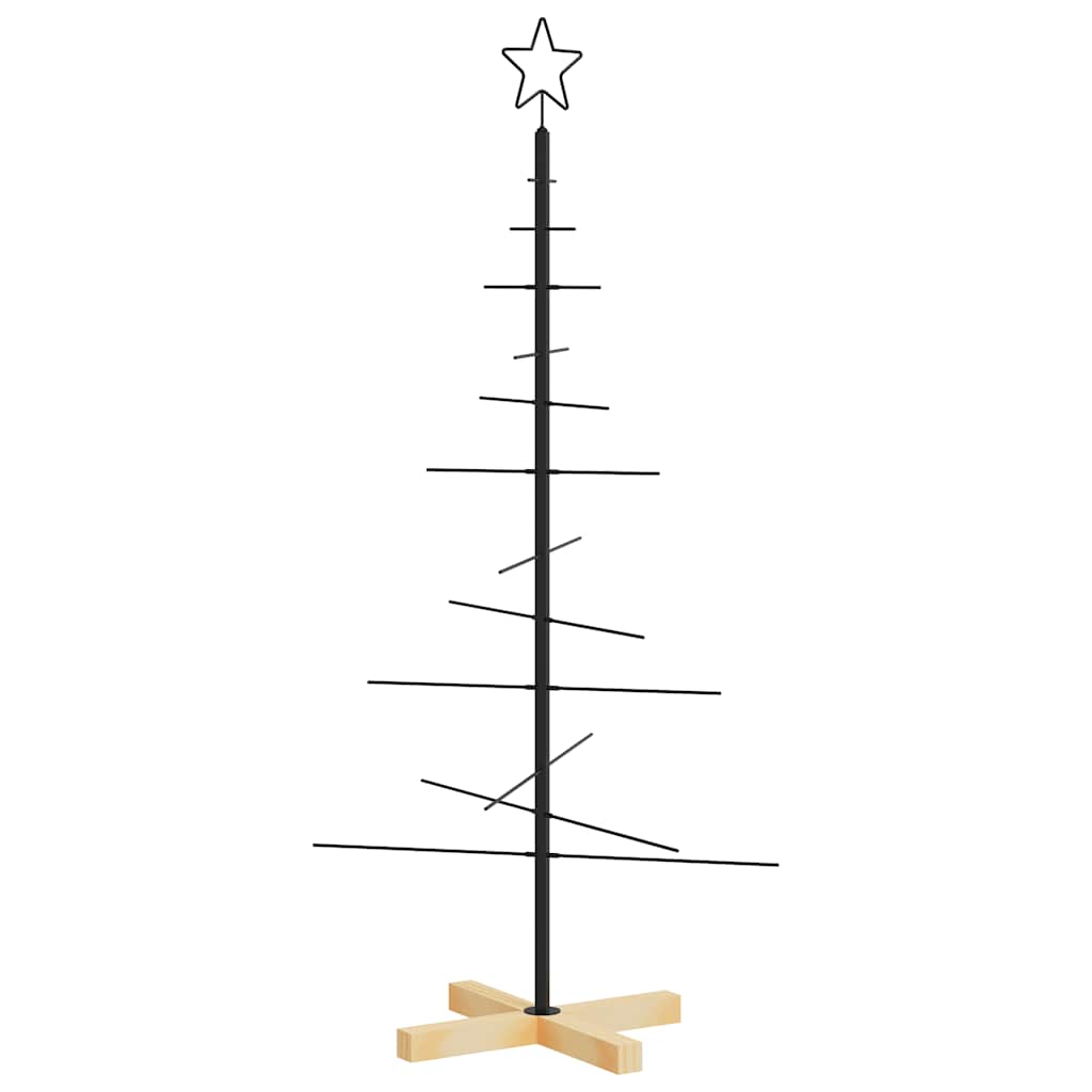 Fekete fém karácsonyfa alap dekorációhoz 120 cm 5