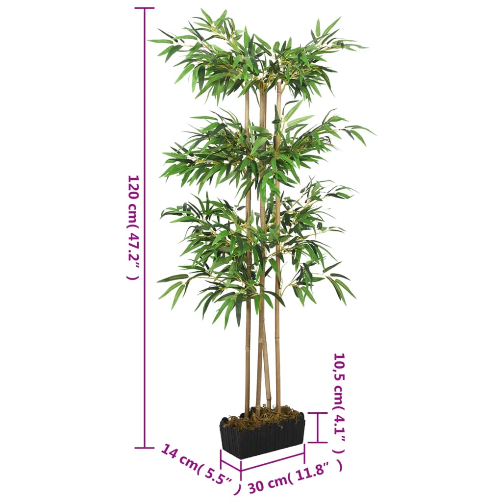 Zöld mű bambusz fa 760 levéllel 120 cm 5