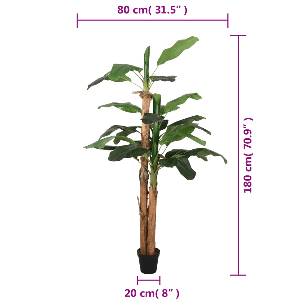 Zöld mű banánfa 19 levéllel 180 cm 5