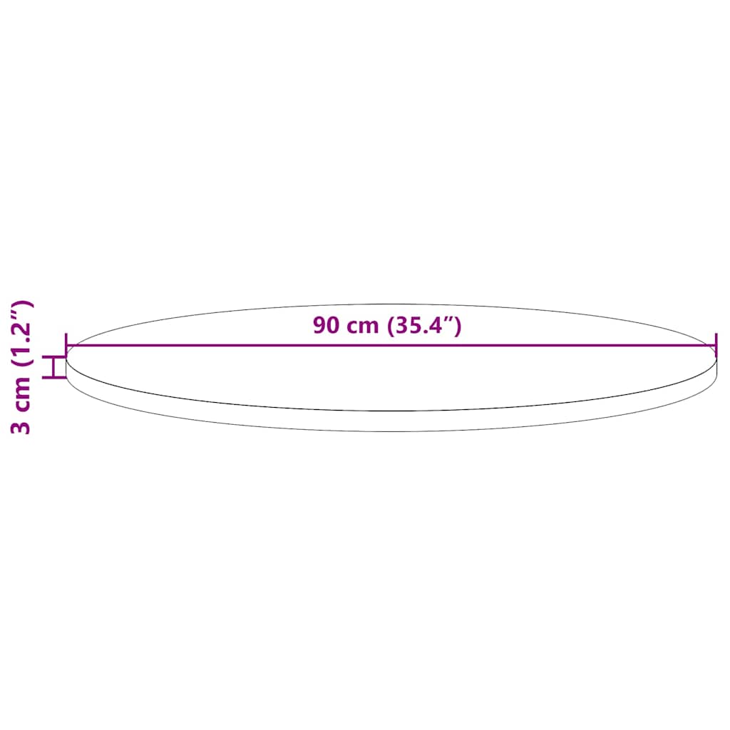 Tömör fenyőfa kerek asztallap Ø90 x 3 cm 7