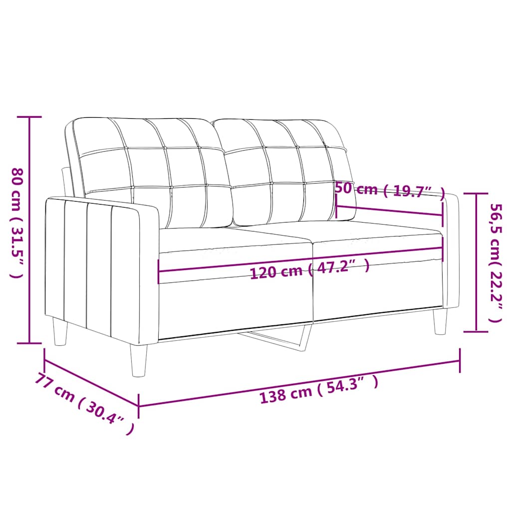 Kétszemélyes sötétszürke szövetkanapé 120 cm 8