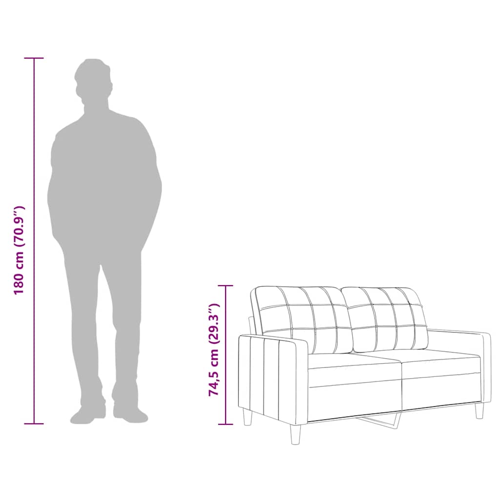 Kétszemélyes fekete szövetkanapé 120 cm 9
