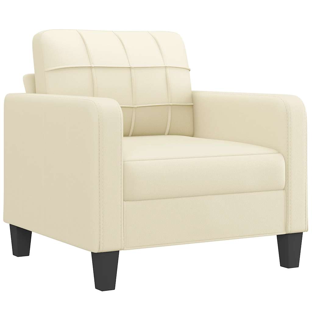 Krémszínű műbőr kanapéfotel 60 cm 2