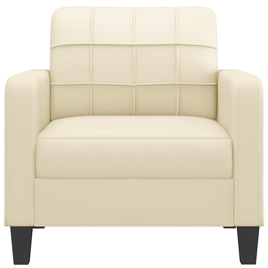 Krémszínű műbőr kanapéfotel 60 cm 3