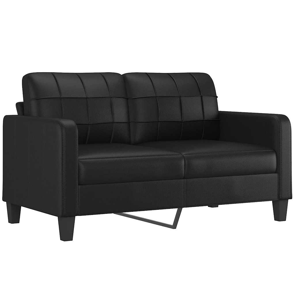 2 személyes fekete műbőr kanapé 140 cm 2