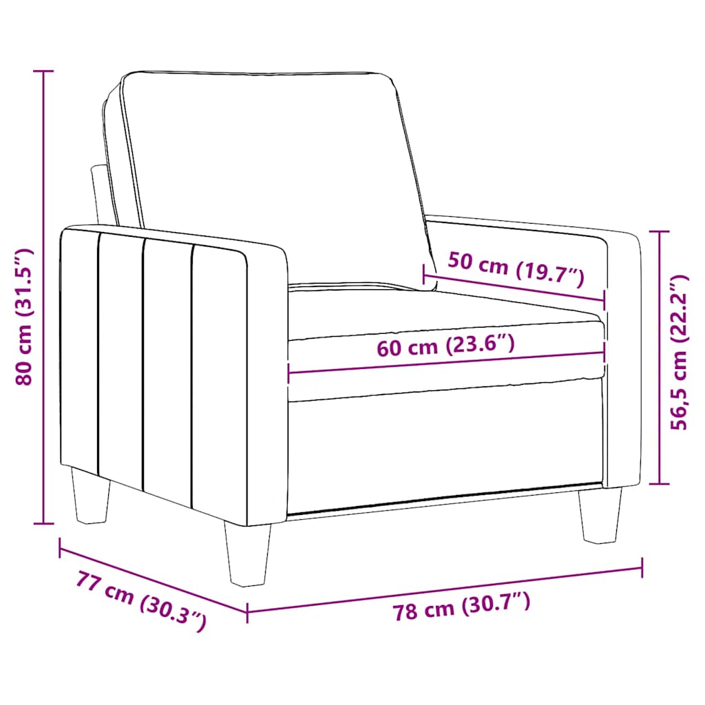 Sötétszürke szövet kanapéfotel 60 cm 9
