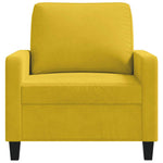 Sárga bársony kanapéfotel 60 cm 4