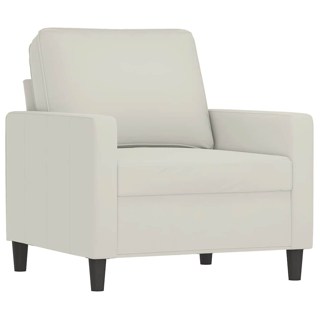 Krémszínű bársony kanapéfotel 60 cm 2