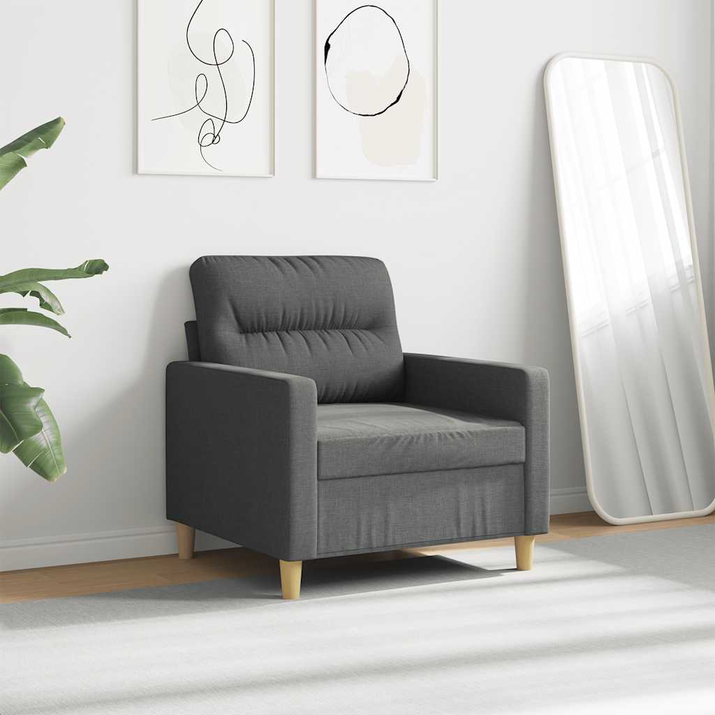 Sötétszürke szövet kanapéfotel 60 cm 3