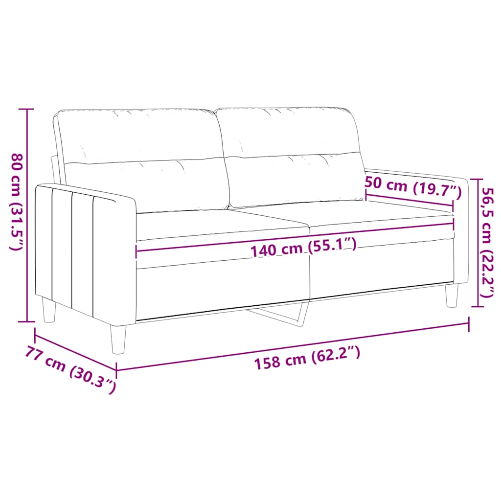 Kétszemélyes sötétszürke szövetkanapé 140 cm 9