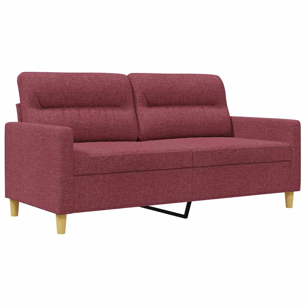 Kétszemélyes bordó szövet kanapé 140 cm 2