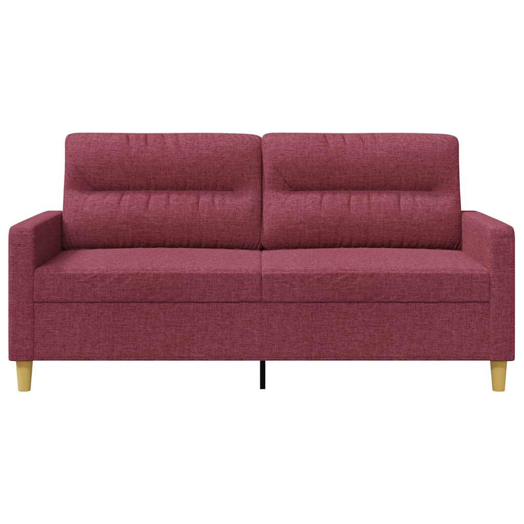 Kétszemélyes bordó szövet kanapé 140 cm 4