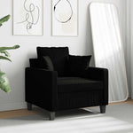 Fekete szövet kanapéfotel 60 cm 3