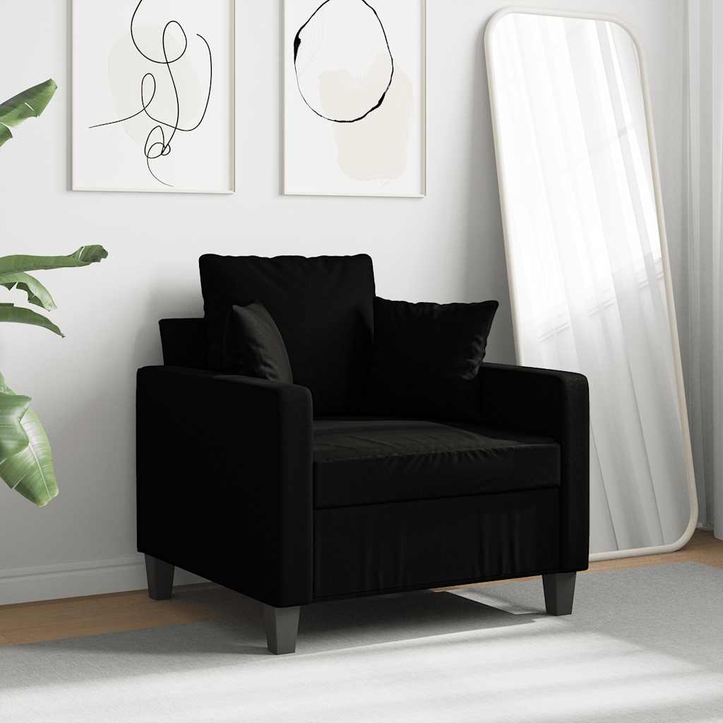 Fekete szövet kanapéfotel 60 cm 3