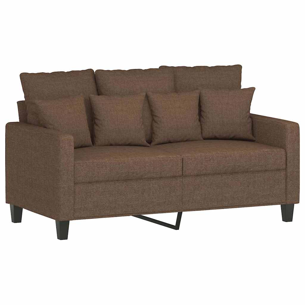 Kétszemélyes barna szövetkanapé 120 cm 2