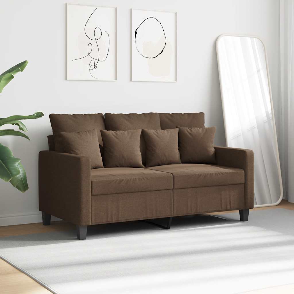 Kétszemélyes barna szövetkanapé 120 cm 3