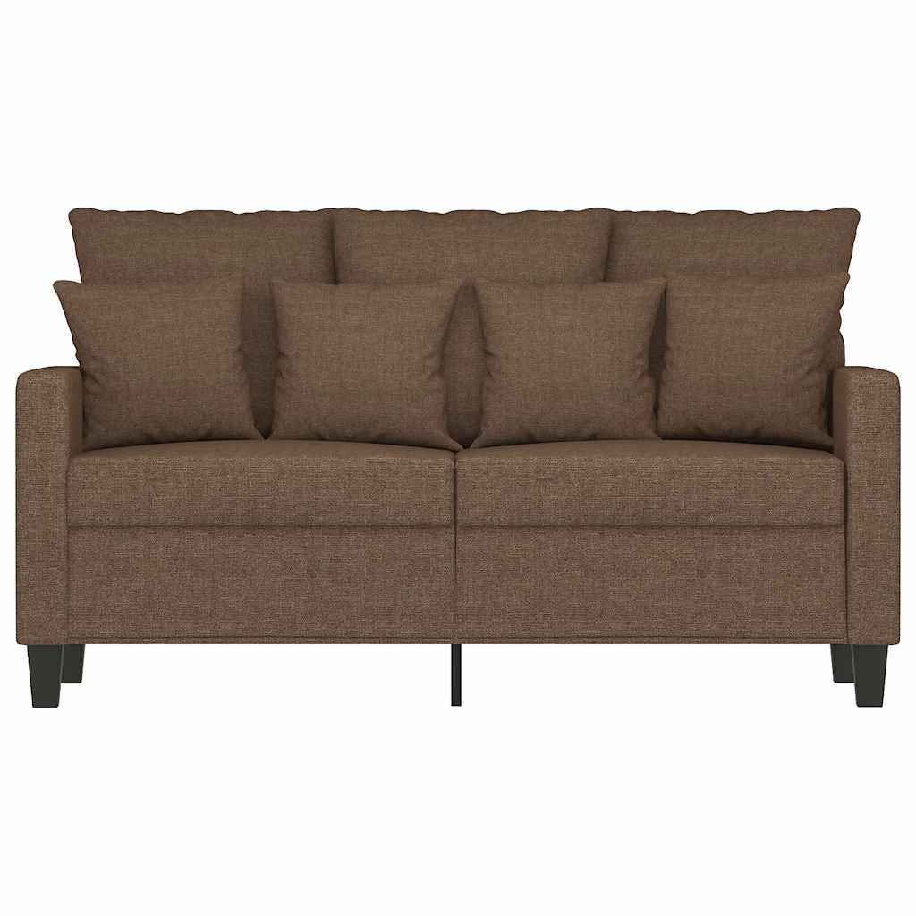 Kétszemélyes barna szövetkanapé 120 cm 4