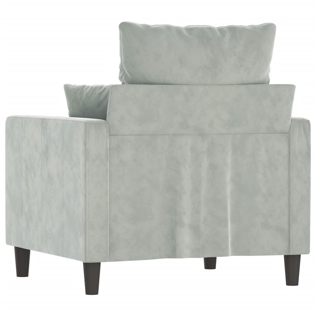 Világosszürke bársony kanapéfotel 60 cm 5