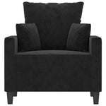 Fekete bársony kanapéfotel 60 cm 3