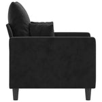 Fekete bársony kanapéfotel 60 cm 4