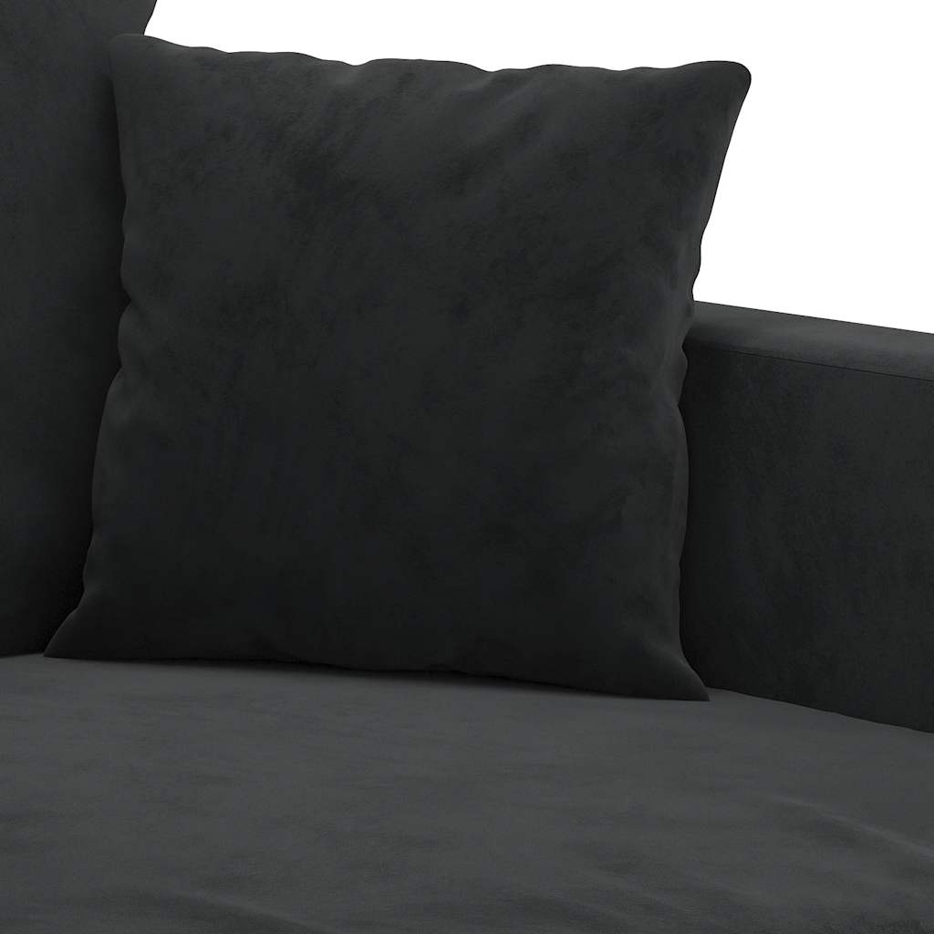 Fekete bársony kanapéfotel 60 cm 6