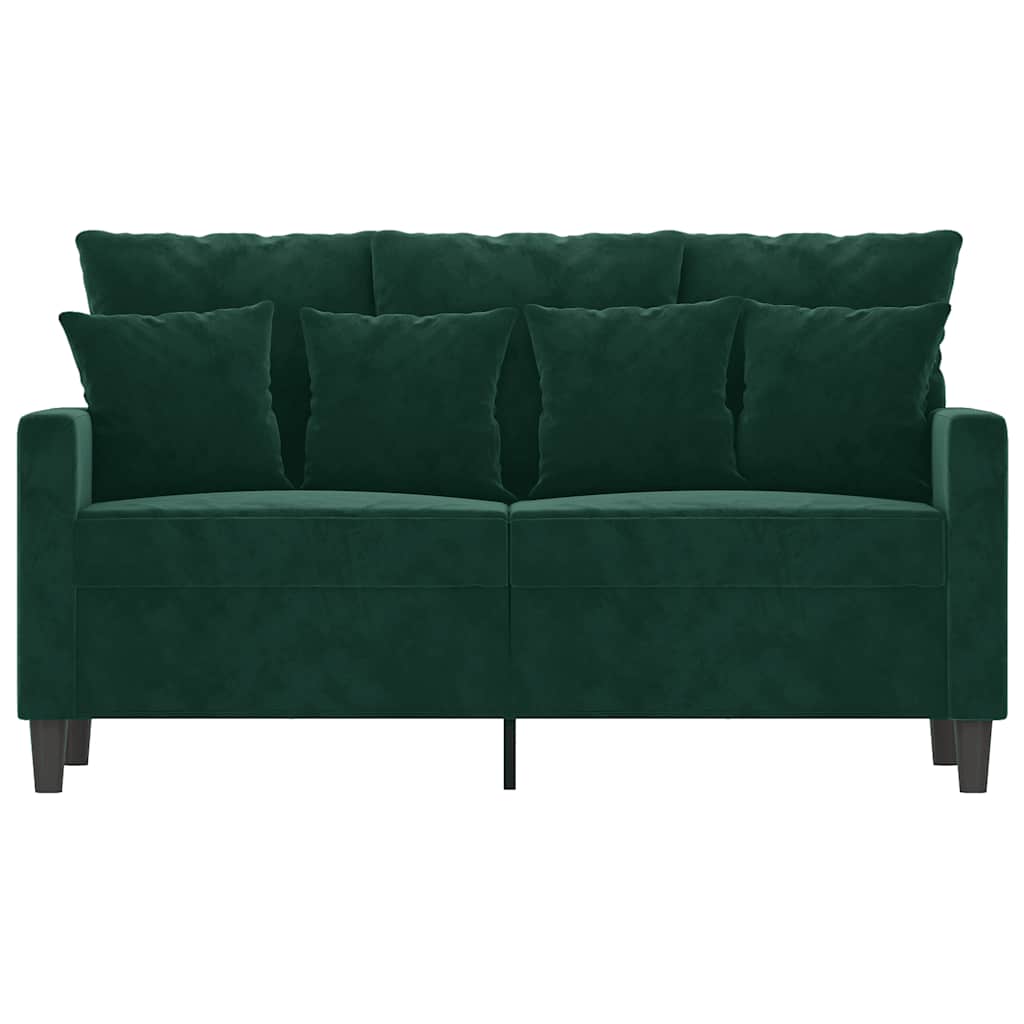 Kétszemélyes sötétzöld bársony kanapé 120 cm 3