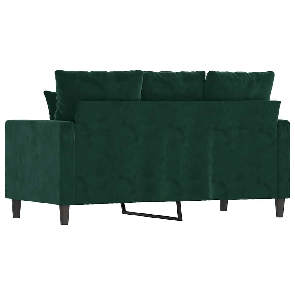 Kétszemélyes sötétzöld bársony kanapé 120 cm 5