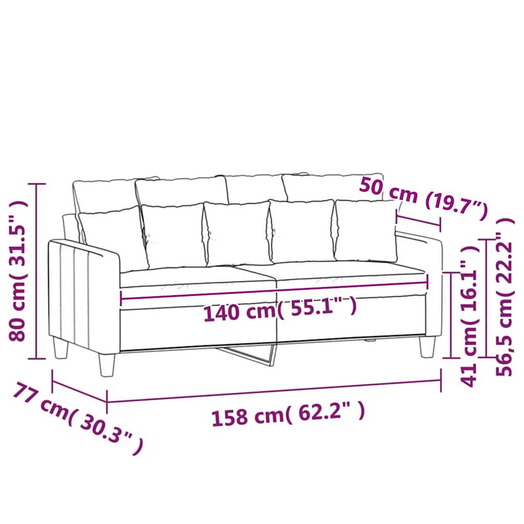 Kétszemélyes sötétszürke bársony kanapé 140 cm 8