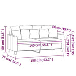 Kétszemélyes kék bársony kanapé 140 cm 8