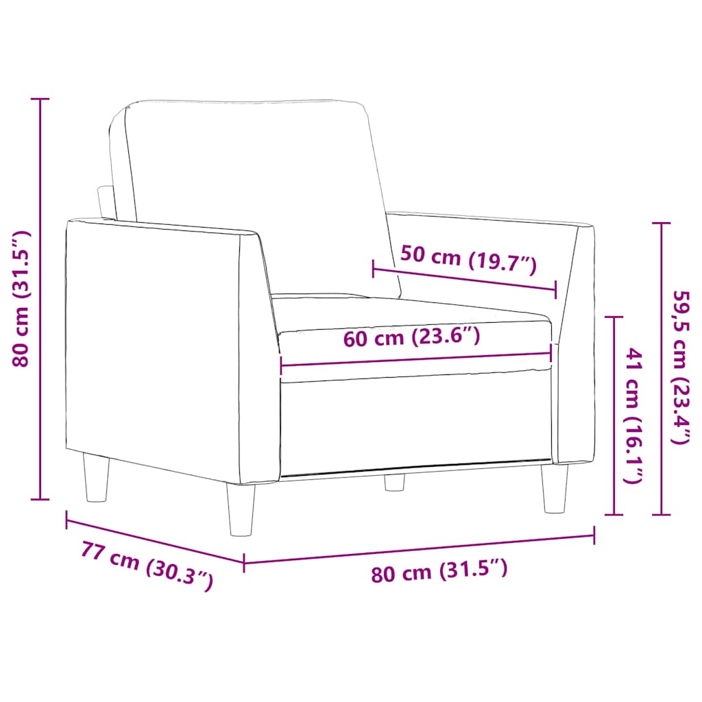 Kávészínű műbőr kanapéfotel 60 cm 9