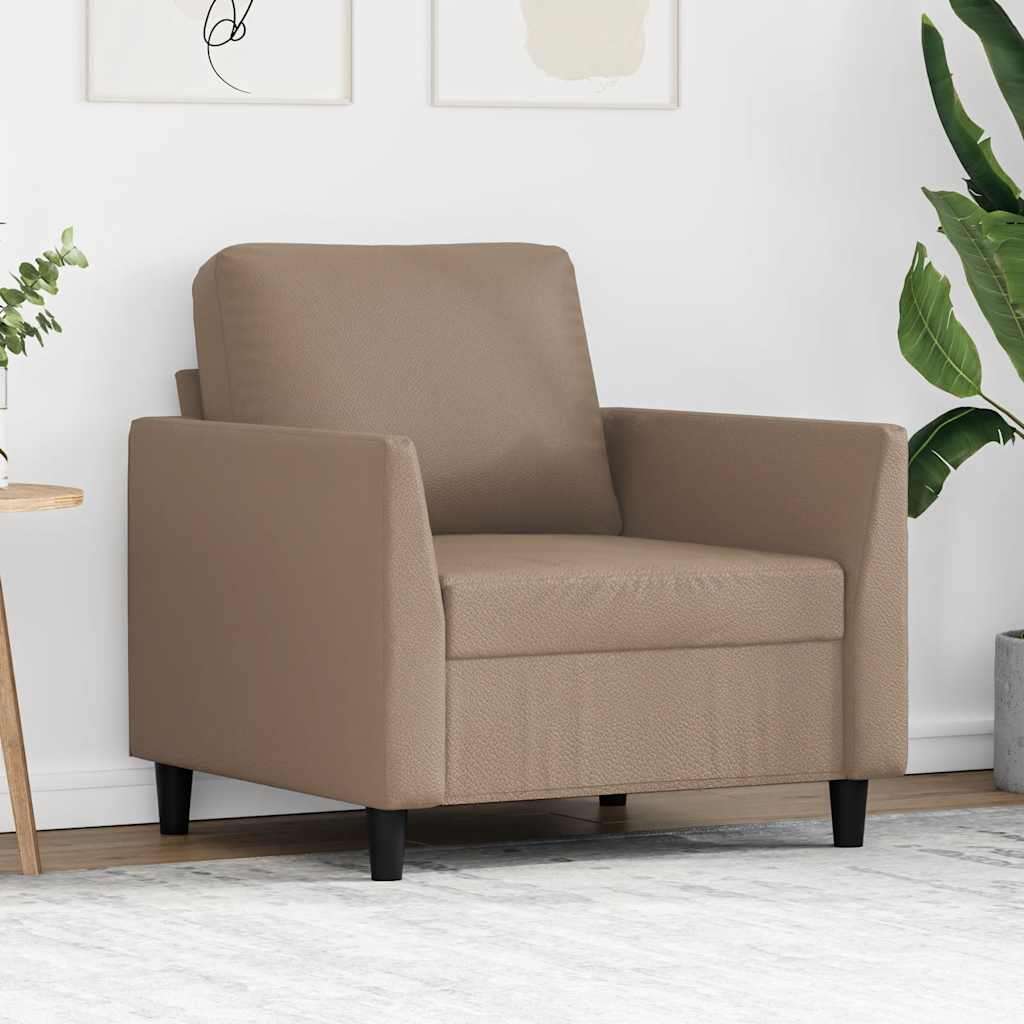 Kávészínű műbőr kanapéfotel 60 cm