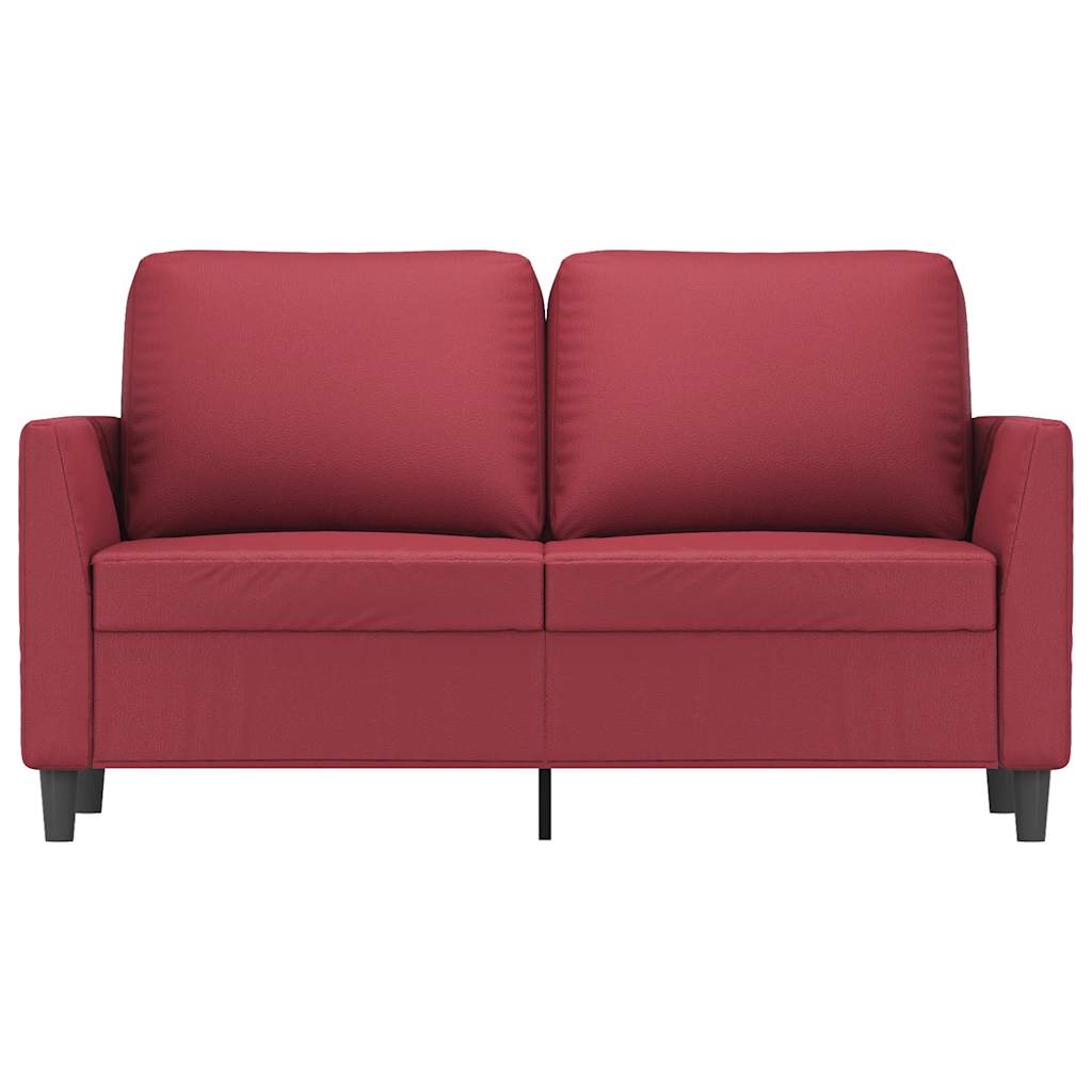 2 személyes bordó műbőr kanapé 120 cm 4