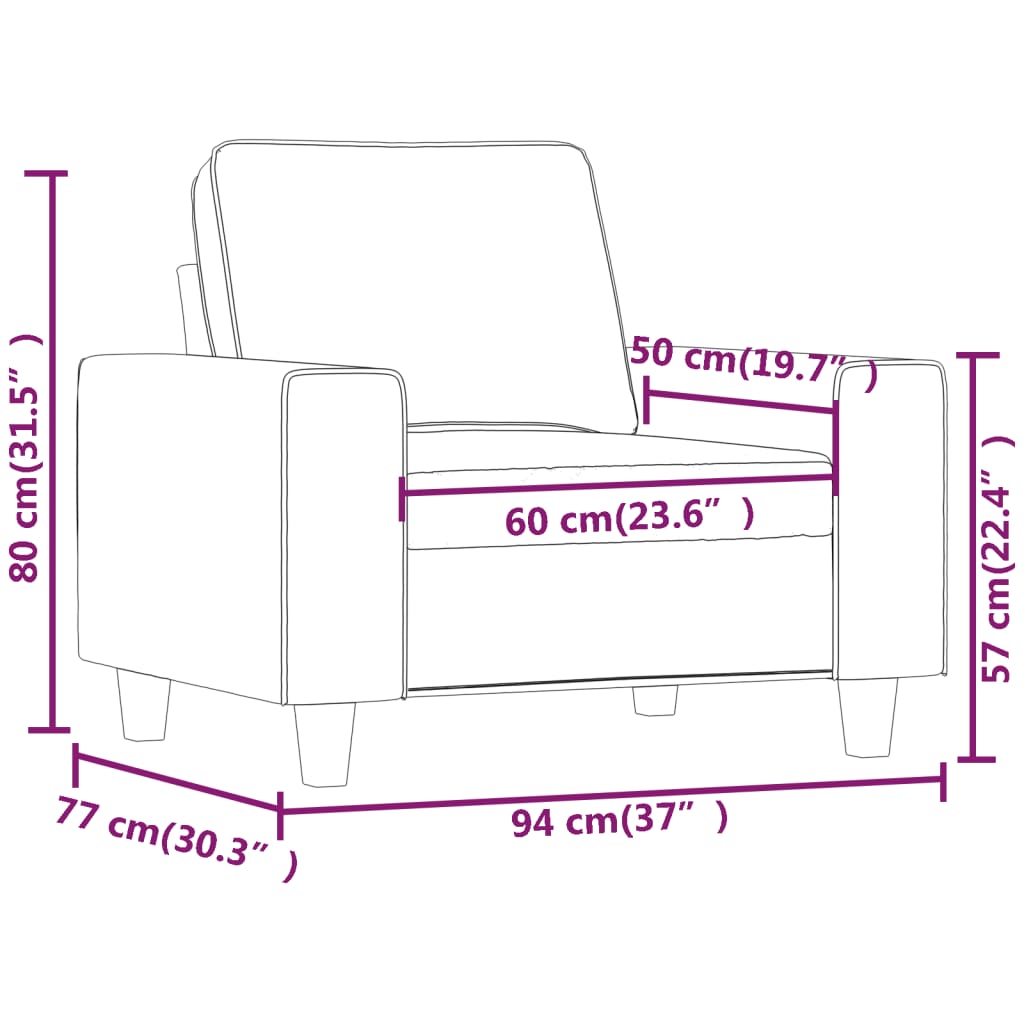 Barna szövet kanapéfotel 60 cm 8