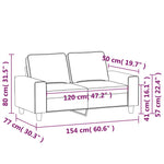 Kétszemélyes barna szövetkanapé 120 cm 8