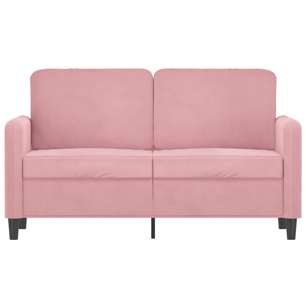 Kétszemélyes rózsaszín bársony kanapé 120 cm 3