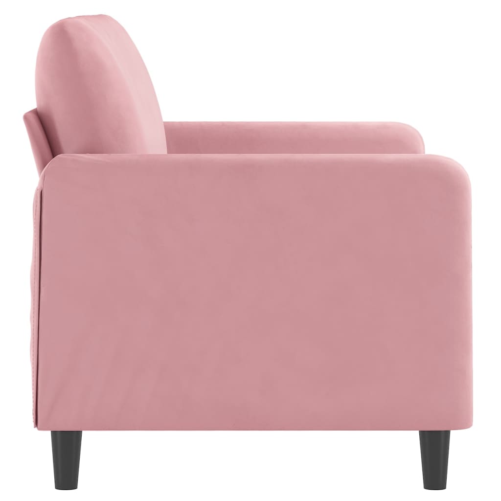 Kétszemélyes rózsaszín bársony kanapé 120 cm 4