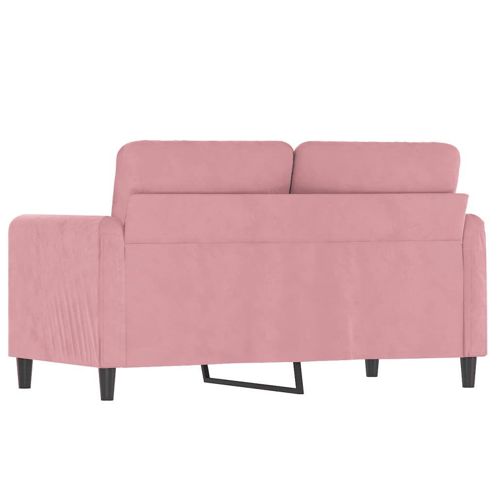 Kétszemélyes rózsaszín bársony kanapé 120 cm 5