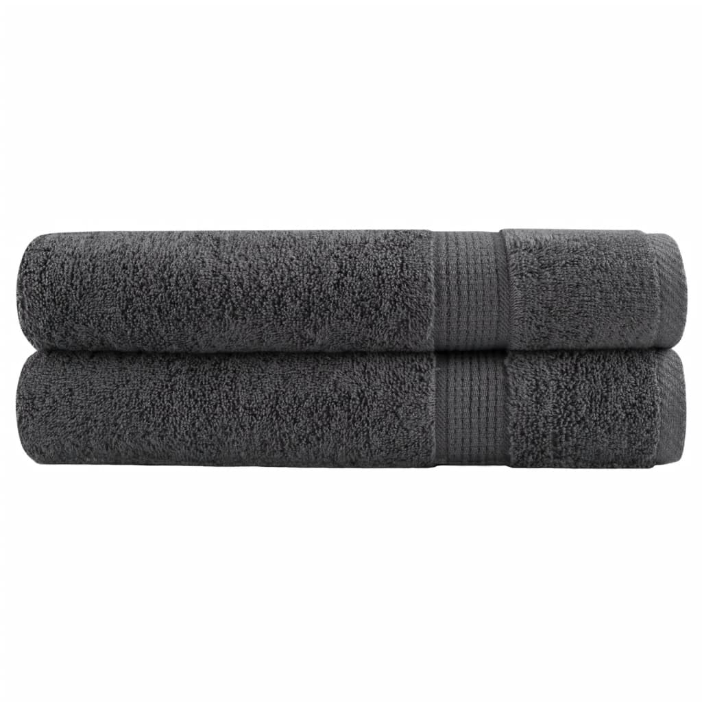 2 db prémium SOLUND törölköző antracitszürke 100 x 200 cm 600 g/m²
