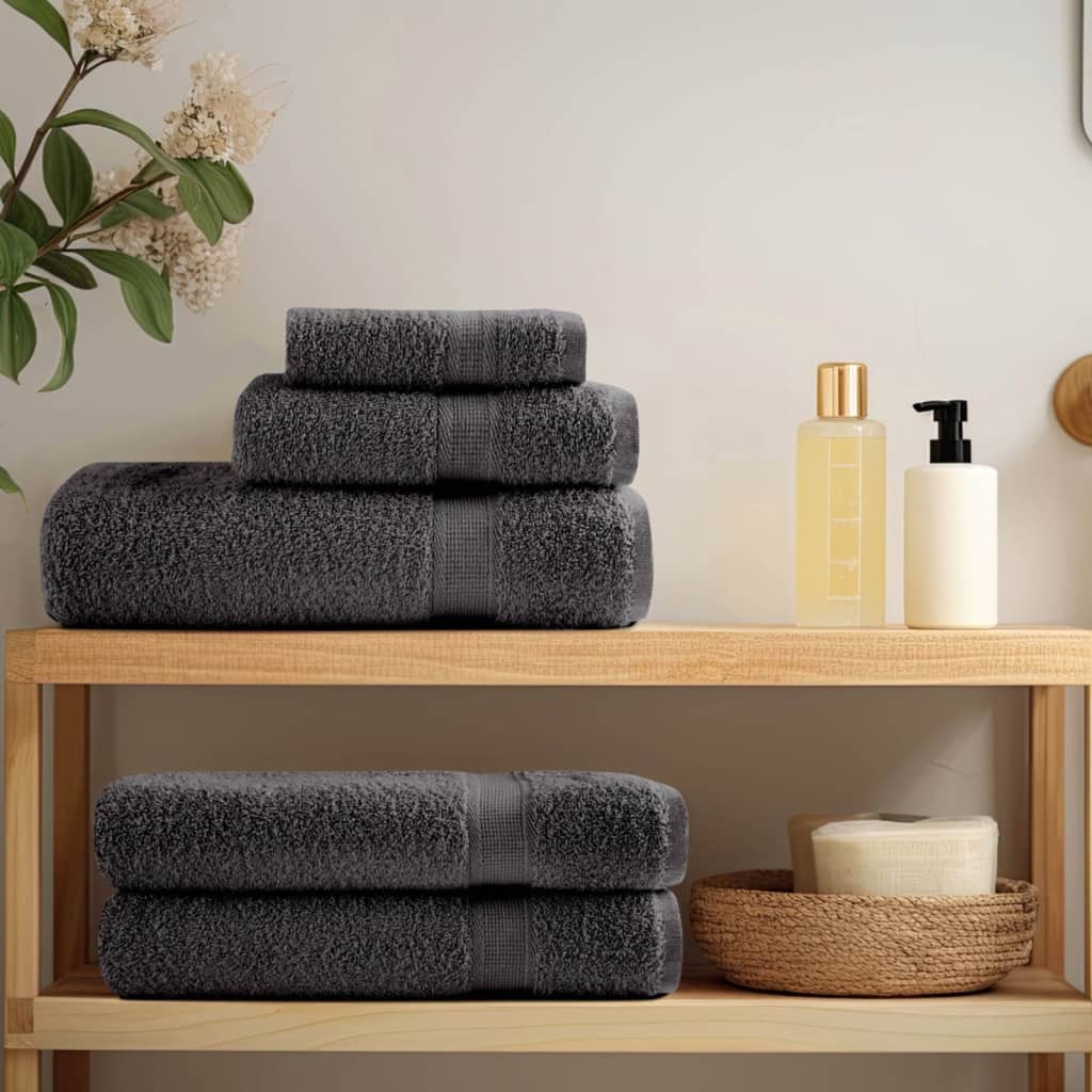 2 db prémium SOLUND törölköző antracitszürke 100 x 200 cm 600 g/m² 3