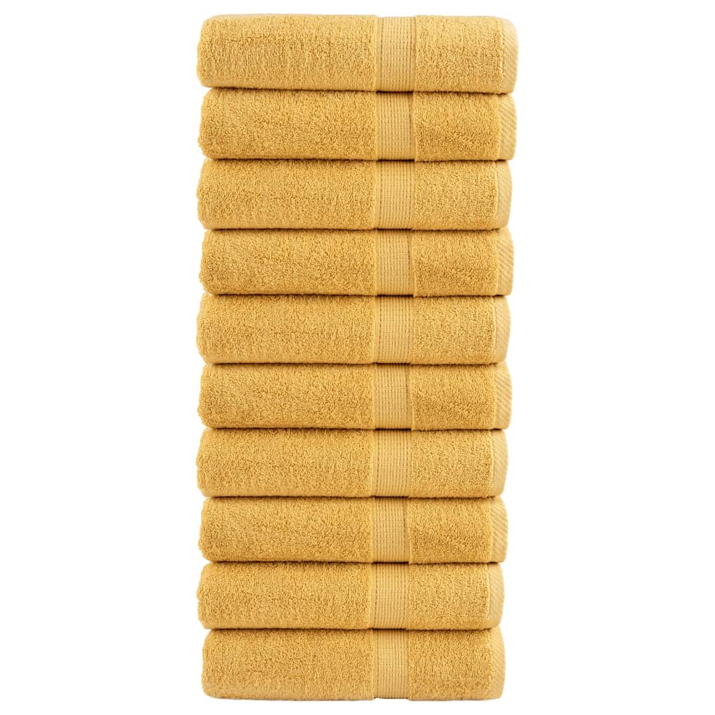 Prémium kéztörlő SOLUND 10 db aranyszínű 50 x 100 cm 600 g/m²