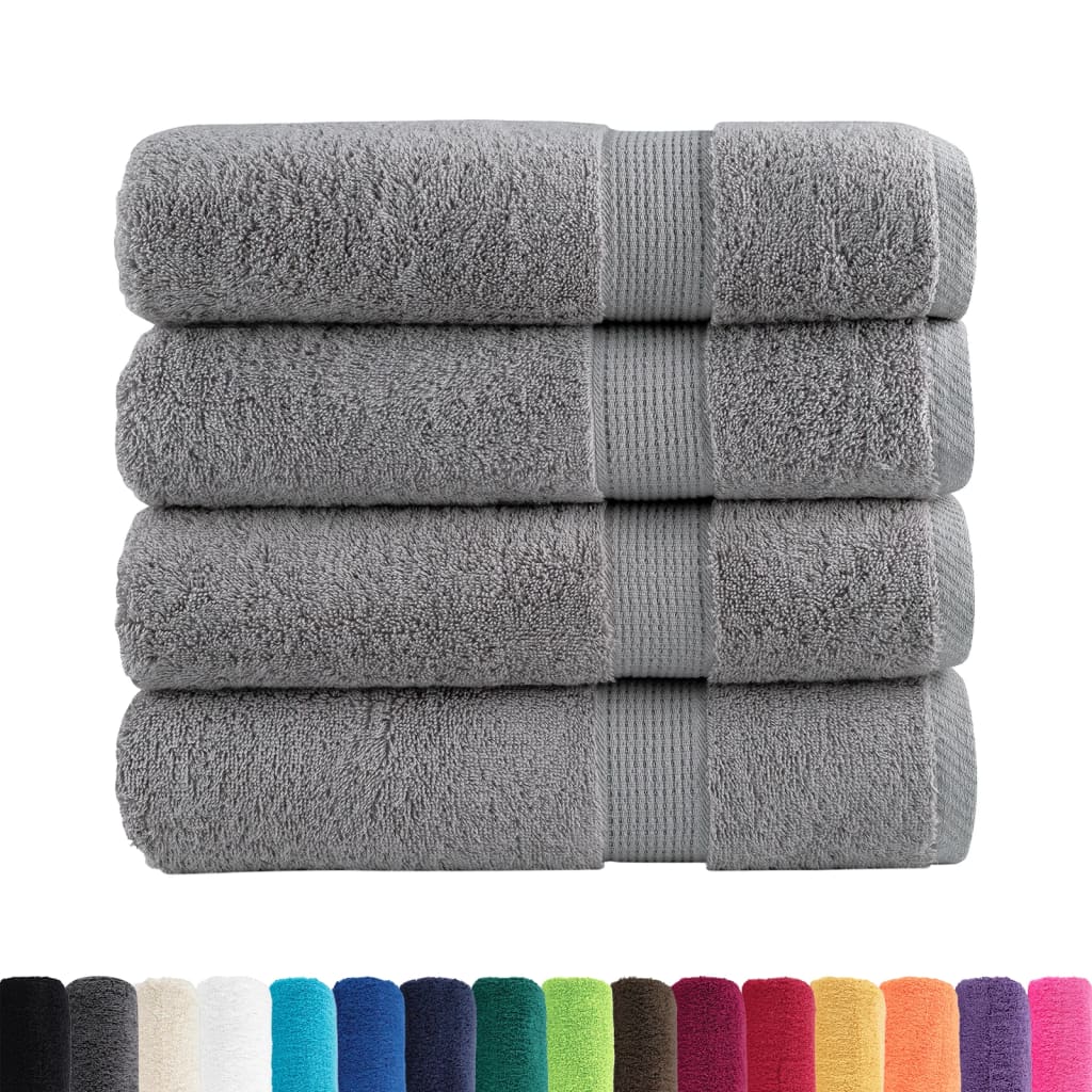 4 db prémium SOLUND kéztörlő szürke 50 x 100 cm 600 g/m² 2