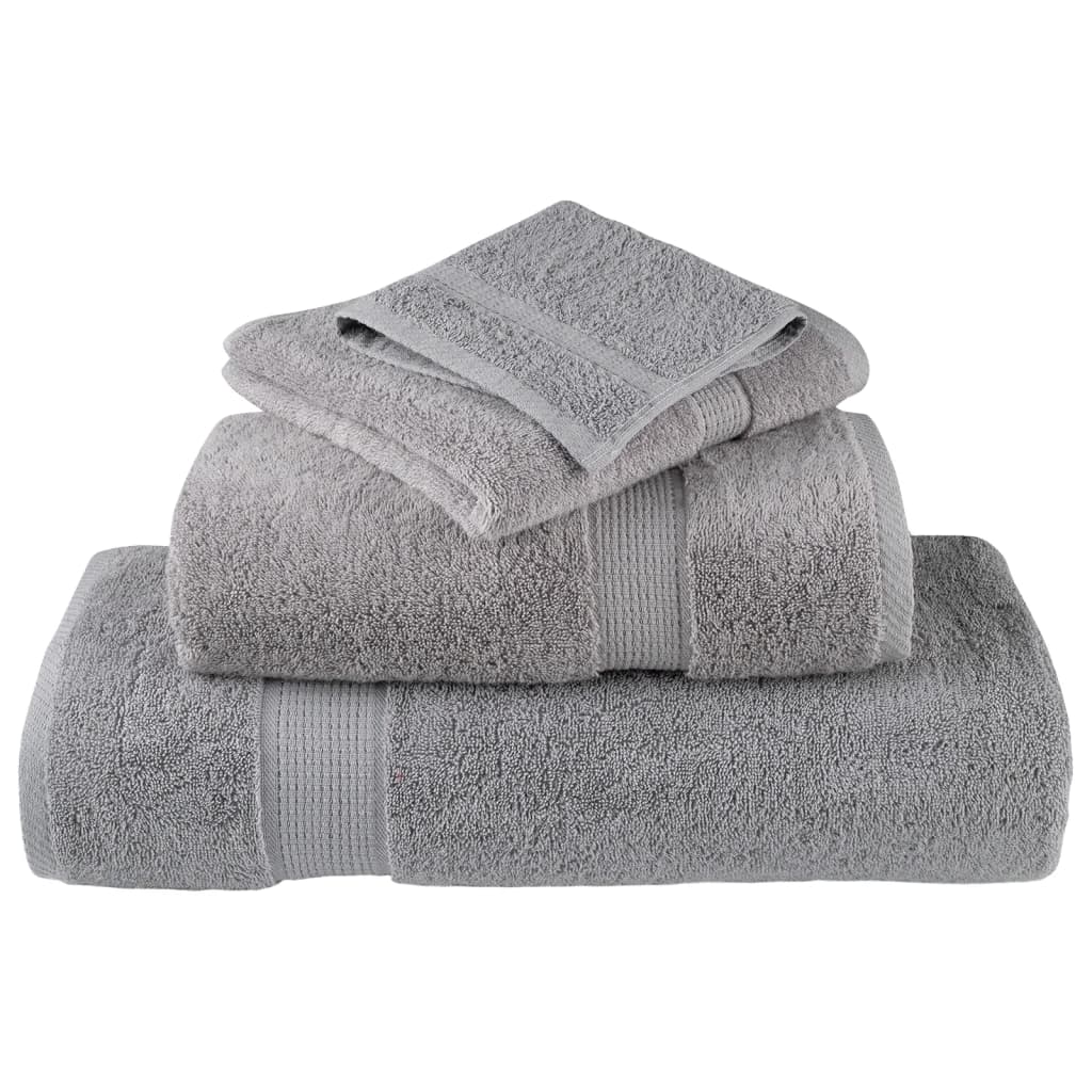 4 db prémium SOLUND kéztörlő szürke 50 x 100 cm 600 g/m² 4